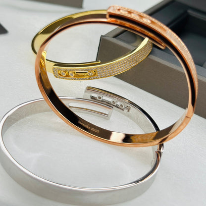 [⭐Hildren Jewelry]Move Noa Rose Gold Pavé Diamond Bangle Bracelet