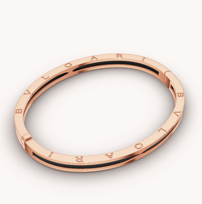 [⭐Hildren Jewelry]ZERO 1 PINK GOLD WITH BLACK CERAMIC BRACELET