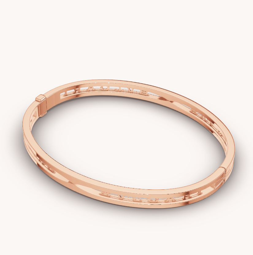 [⭐Hildren Jewelry]ZERO 1 SPIRAL LOGO PINK GOLD BRACELET