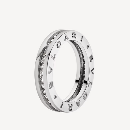 [⭐Hildren Jewelry]ZERO 1 ONE-BAND PAVED DIAMONDS ON THE SPIRAL RING