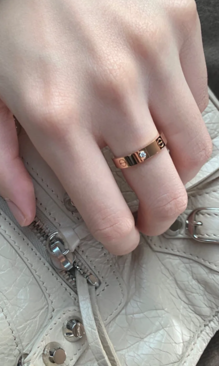 [⭐Hildren Jewelry]LOVE RING 4MM 1 DIAMOND