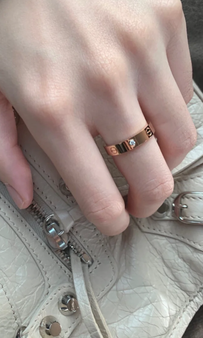 [⭐Hildren Jewelry]LOVE RING 4MM 1 DIAMOND