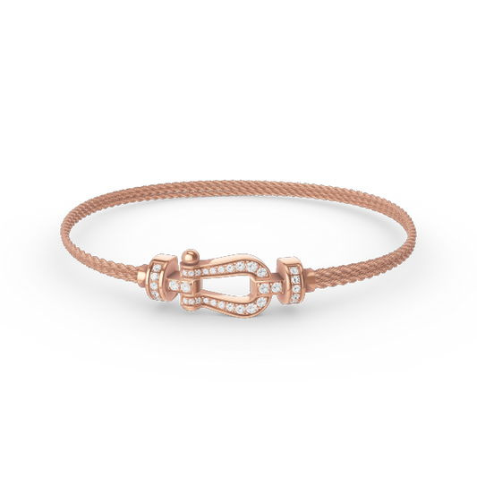 [⭐Hildren Jewelry]FORCE SMALL HORSESHOE  DIAMOND CHAIN ROPE BRACELET