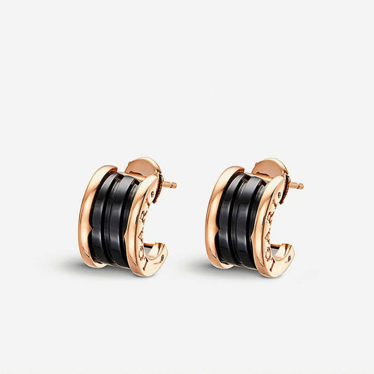 [⭐Hildren Jewelry]ZERO 1 PINK GOLD CERAMIC EARRINGS
