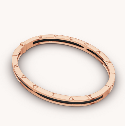 [⭐Hildren Jewelry]ZERO 1 PINK GOLD WITH BLACK CERAMIC BRACELET