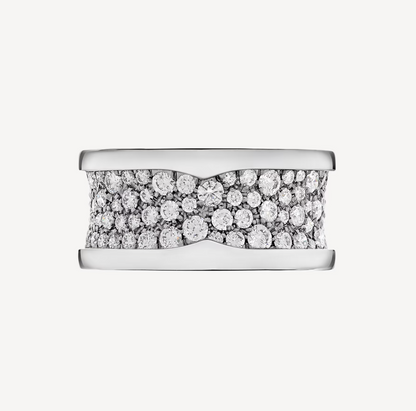 [⭐Hildren Jewelry]ZERO 1 WITH PAVED DIAMONDS ON THE SPIRAL RING