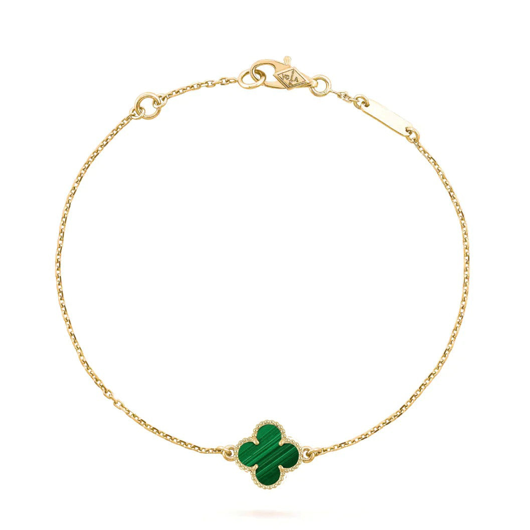 [⭐Hildren Jewelry]CLOVER BRACELET MALACHITE 1 MOTIF