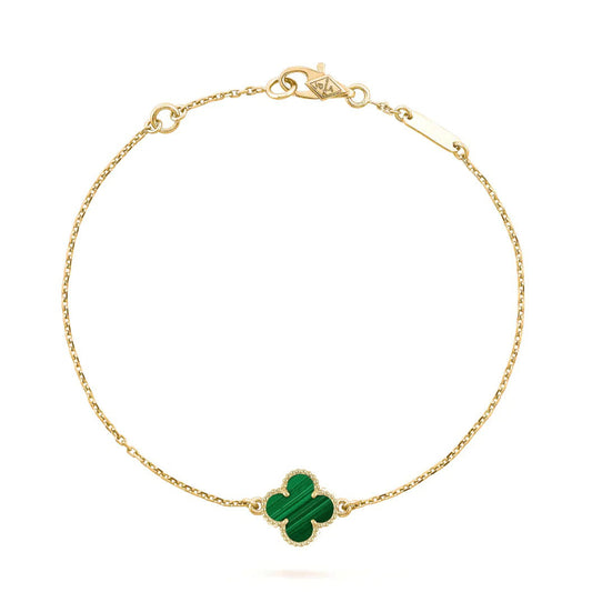[⭐Hildren Jewelry]CLOVER BRACELET MALACHITE 1 MOTIF