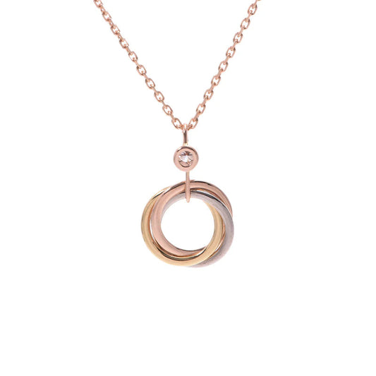 [⭐Hildren Jewelry]TRINITY SILVER GOLD PINK GOLD NECKLACE