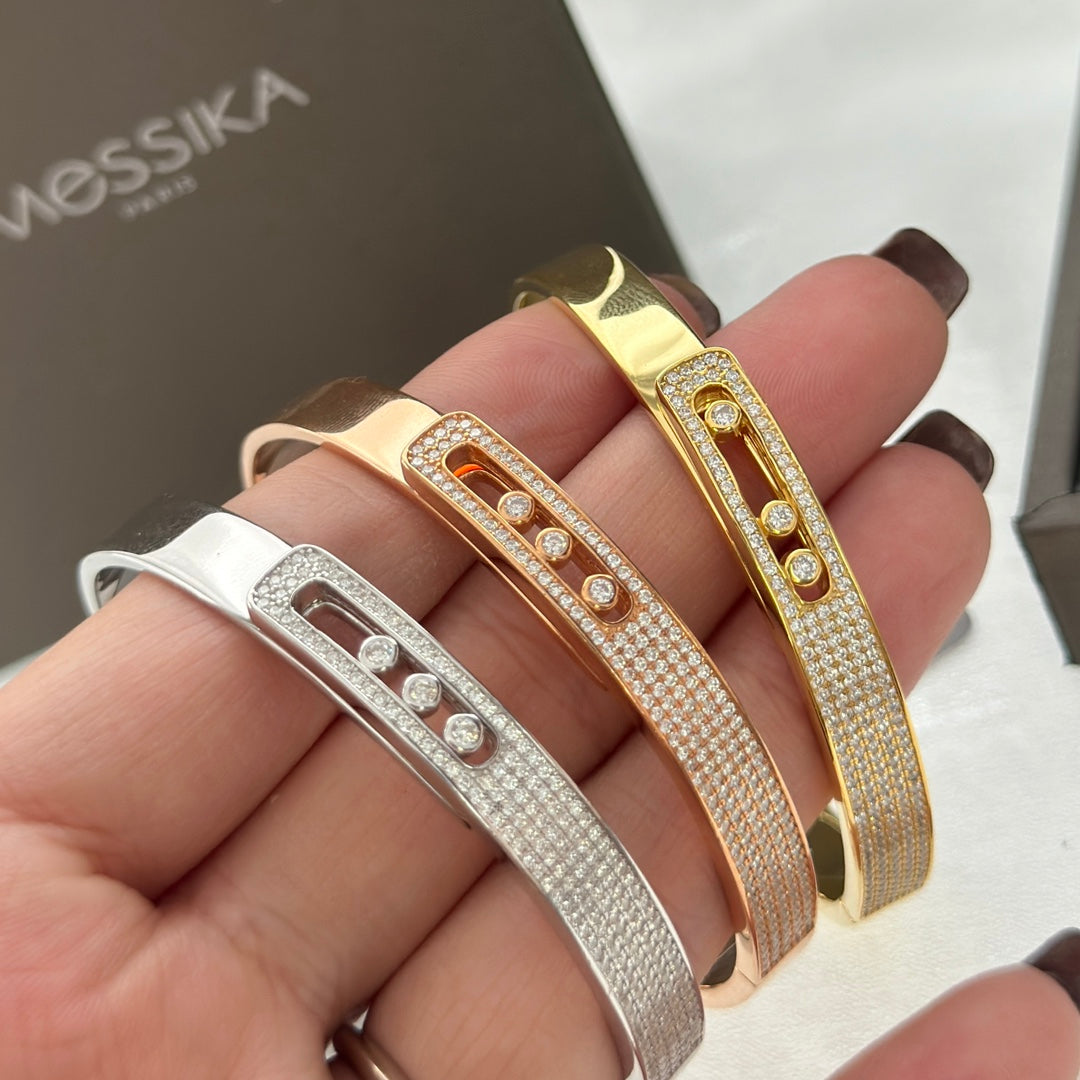 [⭐Hildren Jewelry]Move Noa Rose Gold Pavé Diamond Bangle Bracelet