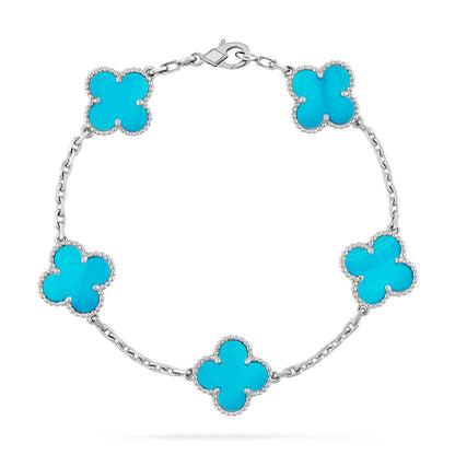[⭐Hildren Jewelry] CLOVER 5 MOTIF TURQUOISE BRACELET COLLECTION