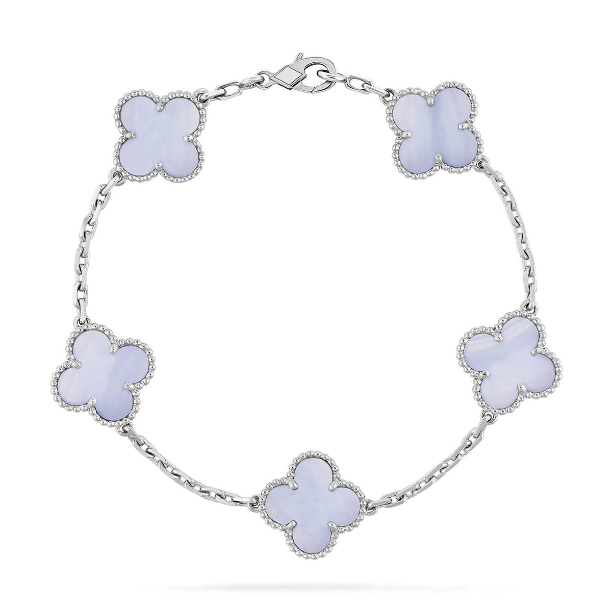 [⭐Hildren Jewelry] CLOVER 5 MOTIF PURPLE CHALCEDONY BRACELET COLLECTION
