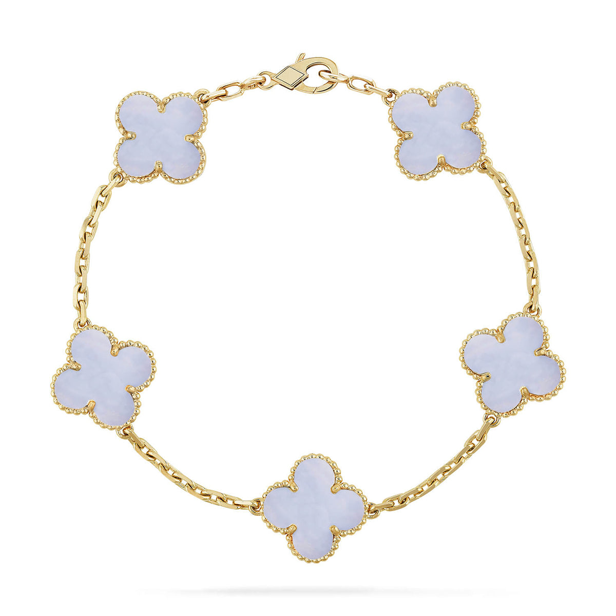 [⭐Hildren Jewelry] CLOVER 5 MOTIF PURPLE CHALCEDONY BRACELET COLLECTION