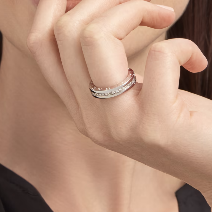 [⭐Hildren Jewelry]ZERO 1 ONE-BAND PAVED DIAMONDS ON THE SPIRAL RING