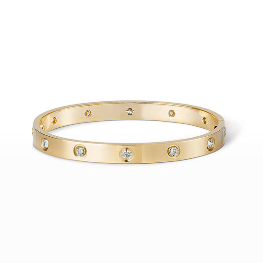 [⭐Hildren Jewelry]LOVE BRACELET 6.1MM 10 DIAMONDS