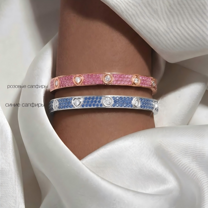 [⭐Hildren Jewelry]2026 PAVE GEMSTONE LOVE BRACELET 6.1MM 10 DIAMONDS
