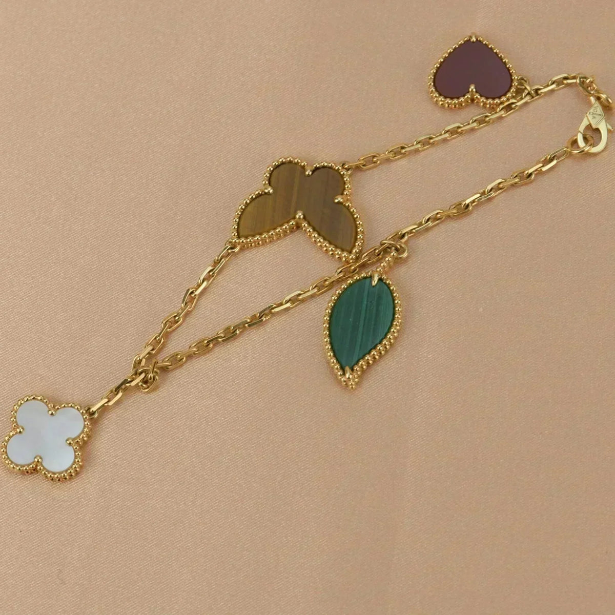 [⭐Hildren Jewelry]LUCKY SPRING 5 MOTIF GOLD BRACELET