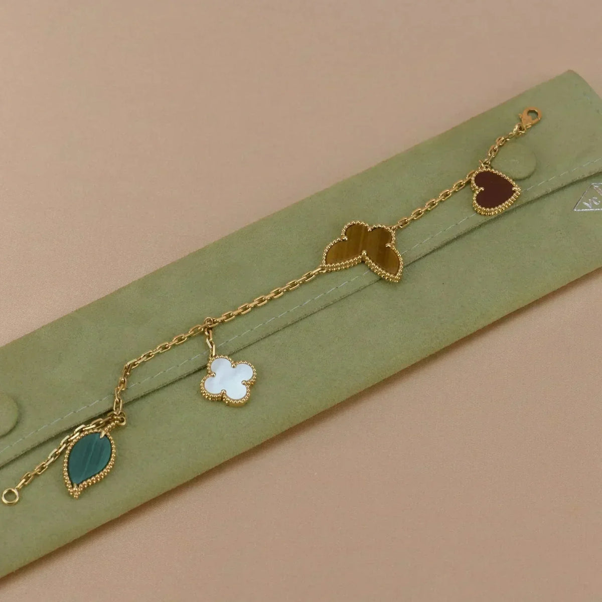 [⭐Hildren Jewelry]LUCKY SPRING 5 MOTIF GOLD BRACELET