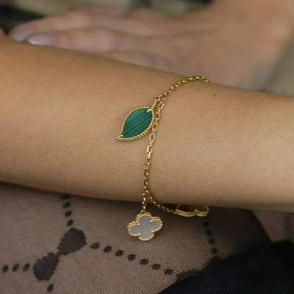 [⭐Hildren Jewelry]LUCKY SPRING 5 MOTIF GOLD BRACELET