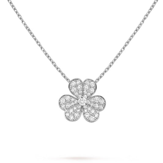 [⭐Hildren Jewelry]CLOVER DIAMOND NECKLACE SILVER