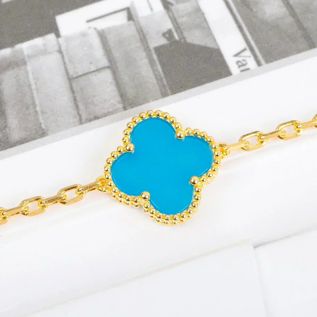 [⭐Hildren Jewelry] CLOVER 5 MOTIF TURQUOISE BRACELET COLLECTION