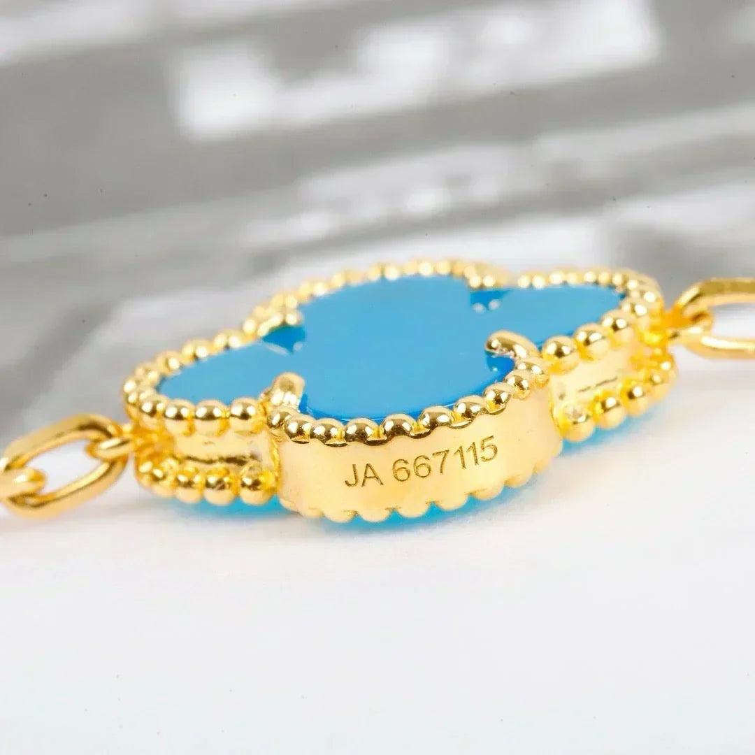 [⭐Hildren Jewelry] CLOVER 5 MOTIF TURQUOISE BRACELET COLLECTION