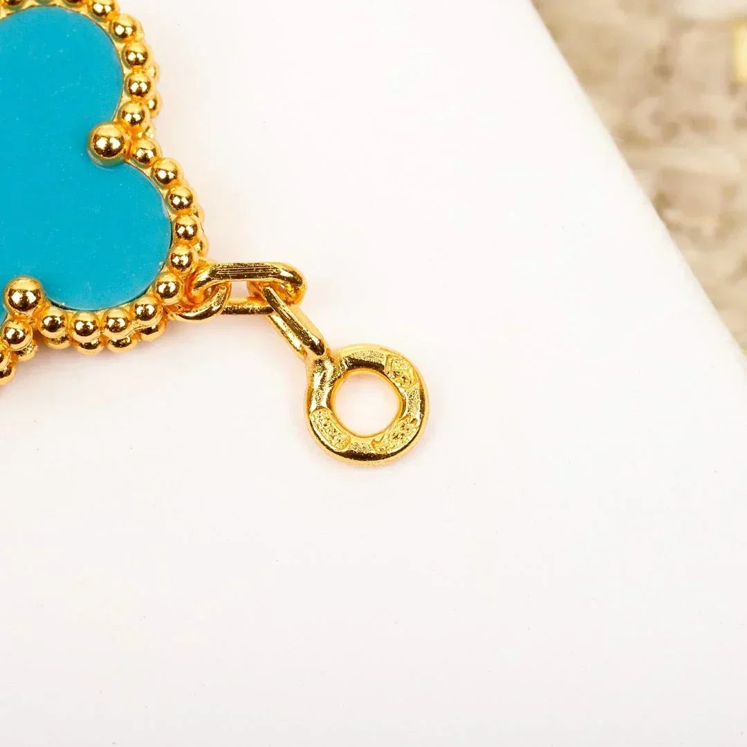 [⭐Hildren Jewelry] CLOVER 5 MOTIF TURQUOISE BRACELET COLLECTION