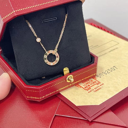 [⭐Hildren Jewelry]LOVE NECKLACE 16MM 2 DIAMONDS