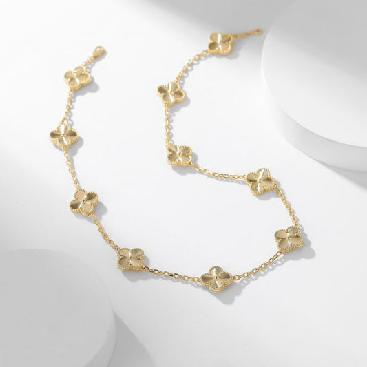 [⭐Hildren Jewelry]CLOVER 10 MOTIFS LASER NECKLACE