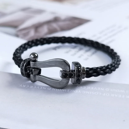 [⭐Hildren Jewelry]FORCE LARGE SERIES HORSESHOE BLACK SAMURAI BRACELET