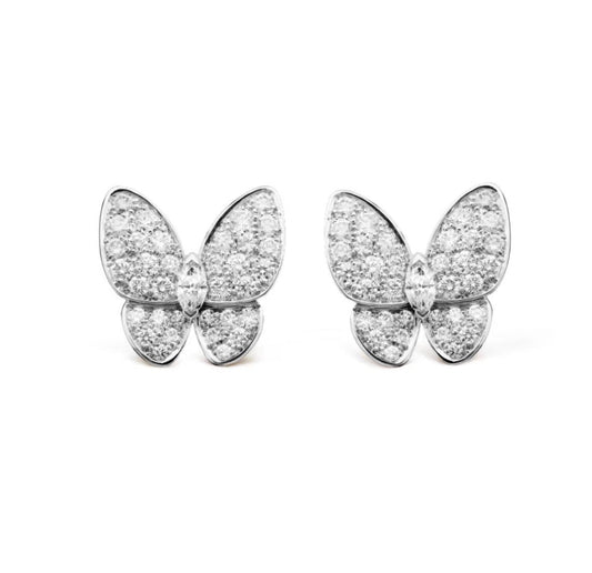 [⭐Hildren Jewelry]BUTTERFLY ALL DIAMOND EARRINGS