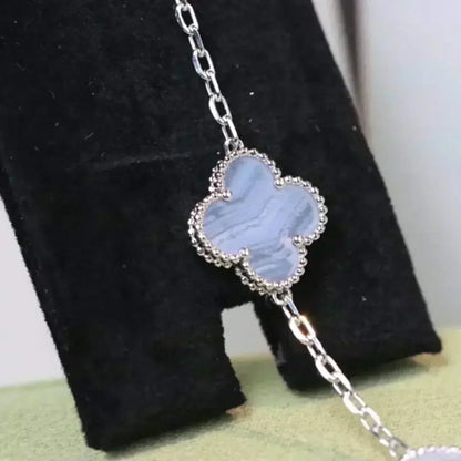 [⭐Hildren Jewelry] CLOVER 5 MOTIF PURPLE CHALCEDONY BRACELET COLLECTION