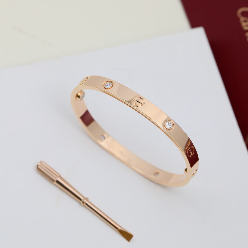 [⭐Hildren Jewelry]LOVE BRACELET 6.1MM 4 DIAMONDS