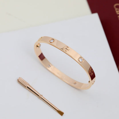 [⭐Hildren Jewelry]LOVE BRACELET 6.1MM 4 DIAMONDS