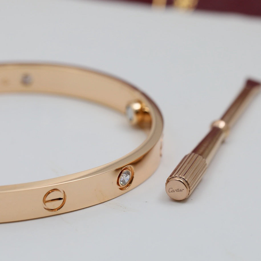 [⭐Hildren Jewelry]LOVE BRACELET 6.1MM 4 DIAMONDS