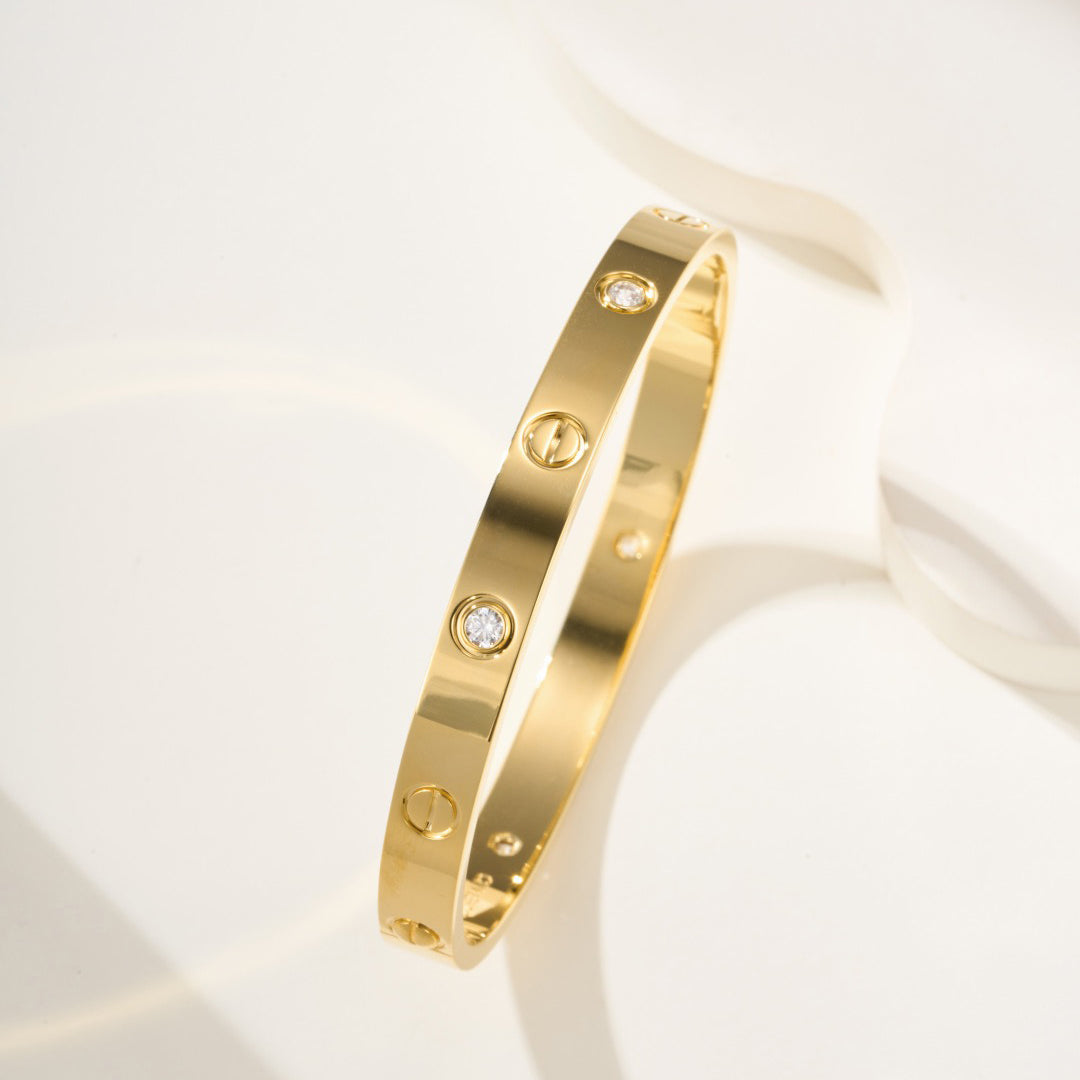 [⭐Hildren Jewelry]LOVE BRACELET 6.1MM 4 DIAMONDS