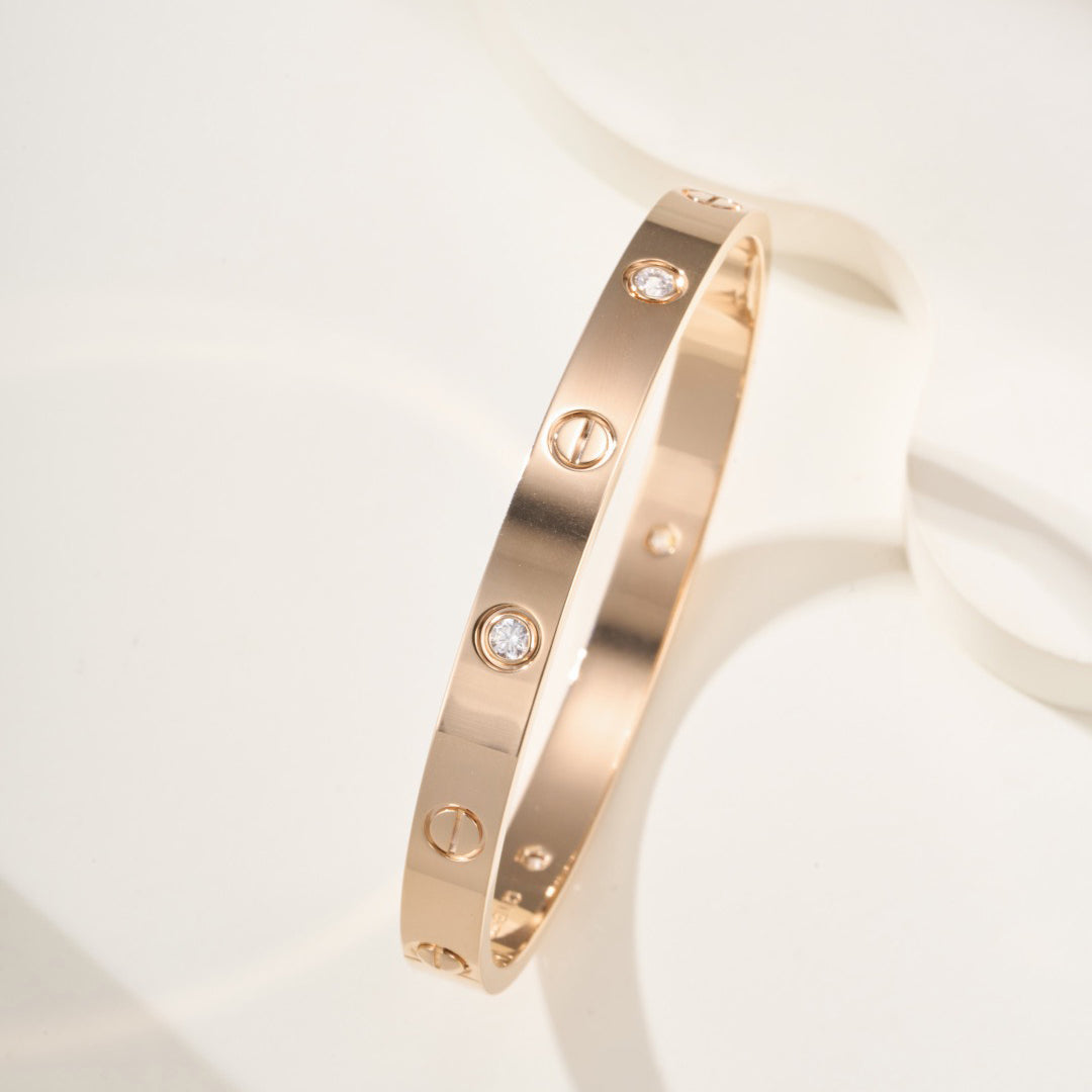 [⭐Hildren Jewelry]LOVE BRACELET 6.1MM 4 DIAMONDS