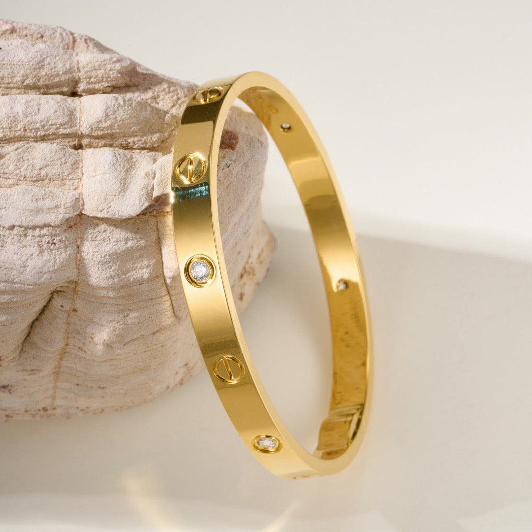 [⭐Hildren Jewelry]LOVE BRACELET 6.1MM 4 DIAMONDS