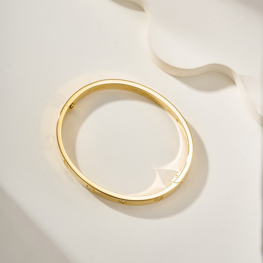 [⭐Hildren Jewelry]LOVE BRACELET 6.1MM 4 DIAMONDS