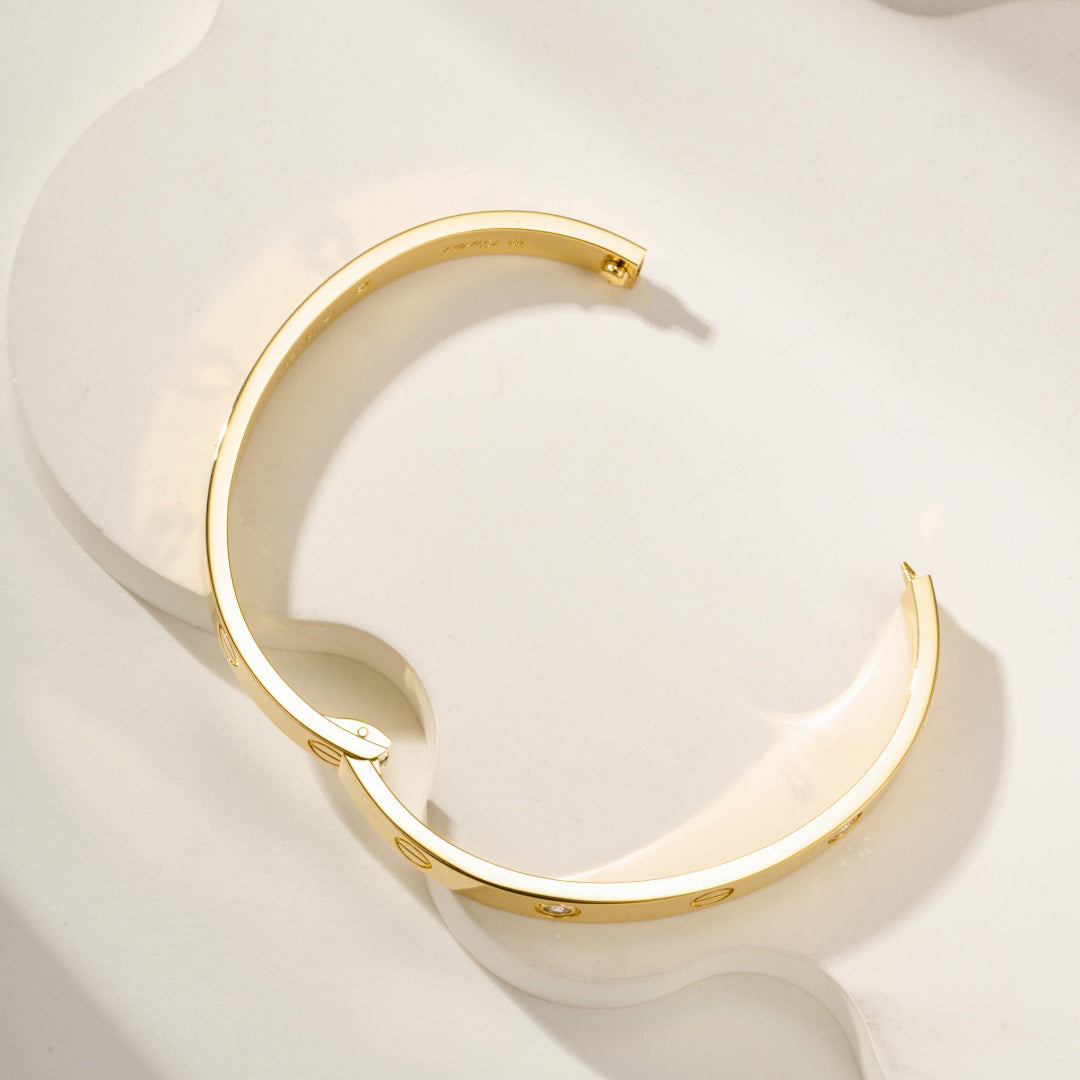 [⭐Hildren Jewelry]LOVE BRACELET 6.1MM 4 DIAMONDS