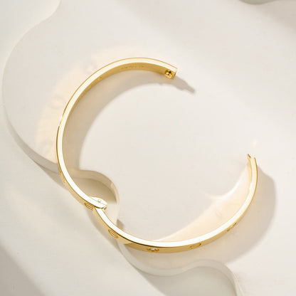 [⭐Hildren Jewelry]LOVE BRACELET 6.1MM 4 DIAMONDS