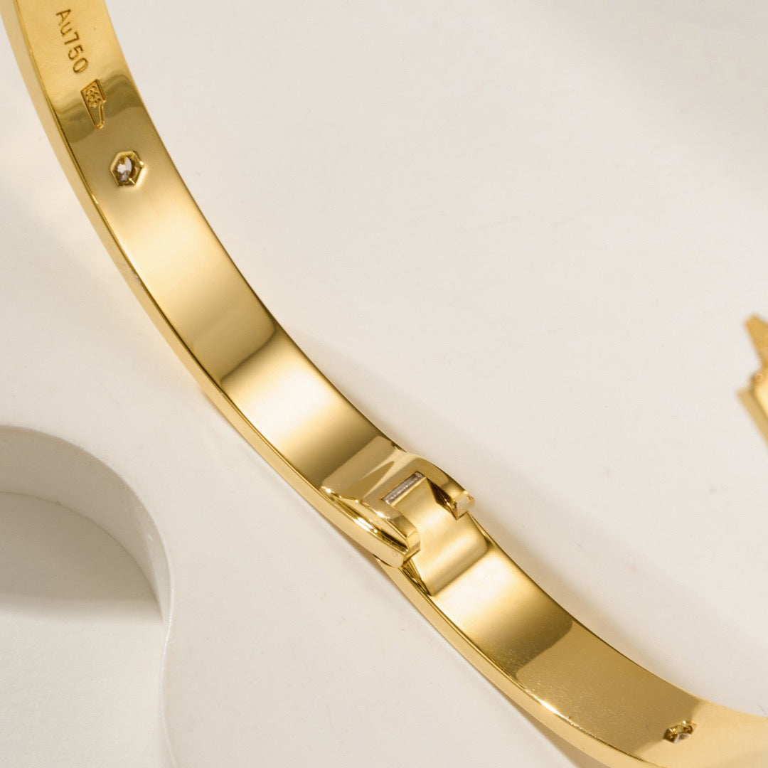 [⭐Hildren Jewelry]LOVE BRACELET 6.1MM 4 DIAMONDS