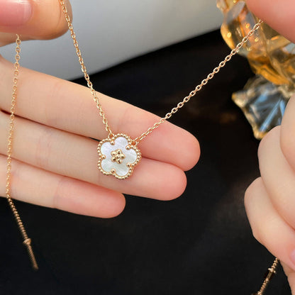 [⭐Hildren Jewelry]LUCKY  WHITE MOP  PLUM BLOSSOM NECKLACE