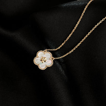 [⭐Hildren Jewelry]LUCKY  WHITE MOP  PLUM BLOSSOM NECKLACE