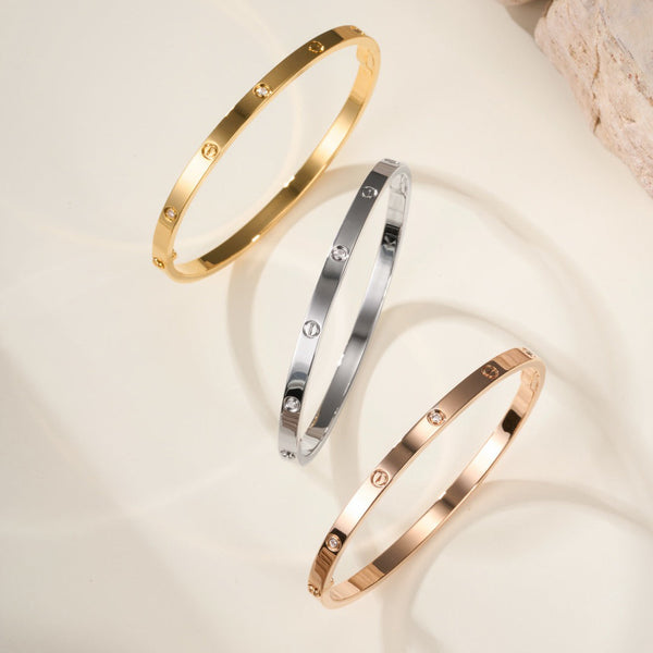 [⭐Hildren Jewelry]LOVE BRACELET 3.65MM 6 DIAMONDS