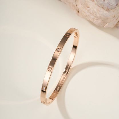 [⭐Hildren Jewelry]LOVE BRACELET 3.65MM 6 DIAMONDS