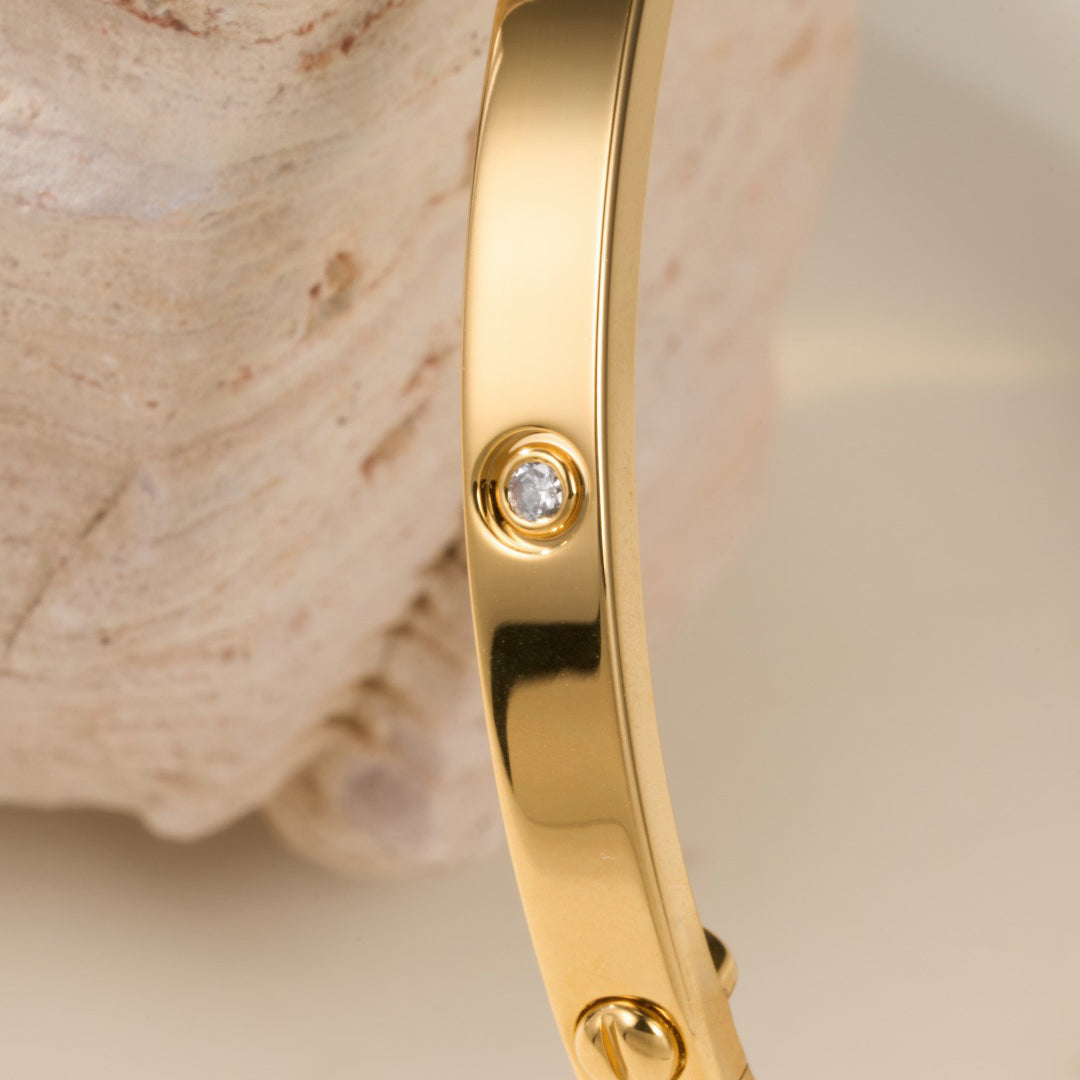 [⭐Hildren Jewelry]LOVE BRACELET 3.65MM 6 DIAMONDS