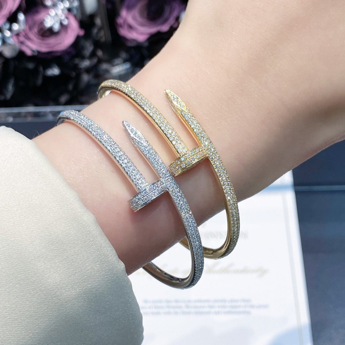 [⭐Hildren Jewelry]JUSTE BRACELET 3.5MM ALL DIAMONDS