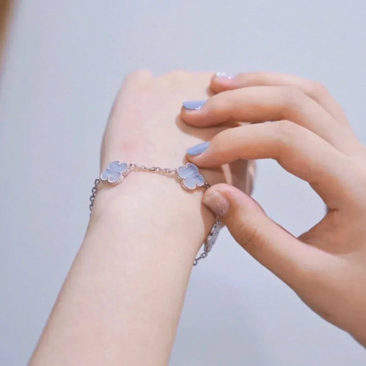 [⭐Hildren Jewelry] CLOVER 5 MOTIF PURPLE CHALCEDONY BRACELET COLLECTION