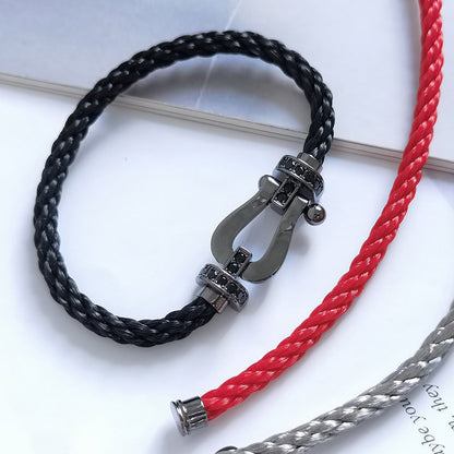 [⭐Hildren Jewelry]FORCE LARGE SERIES HORSESHOE BLACK SAMURAI BRACELET